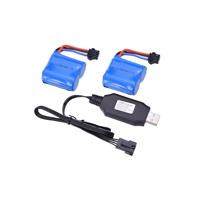 Литий-ионный аккумулятор 2 шт. 3 7 в 600 мАч с разъемом 4P/USB-зарядным устройством для