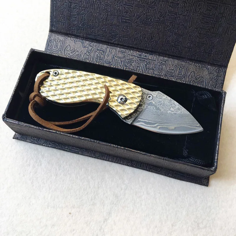 Складной нож из дамасской стали с ананасом мини складной резец острый для