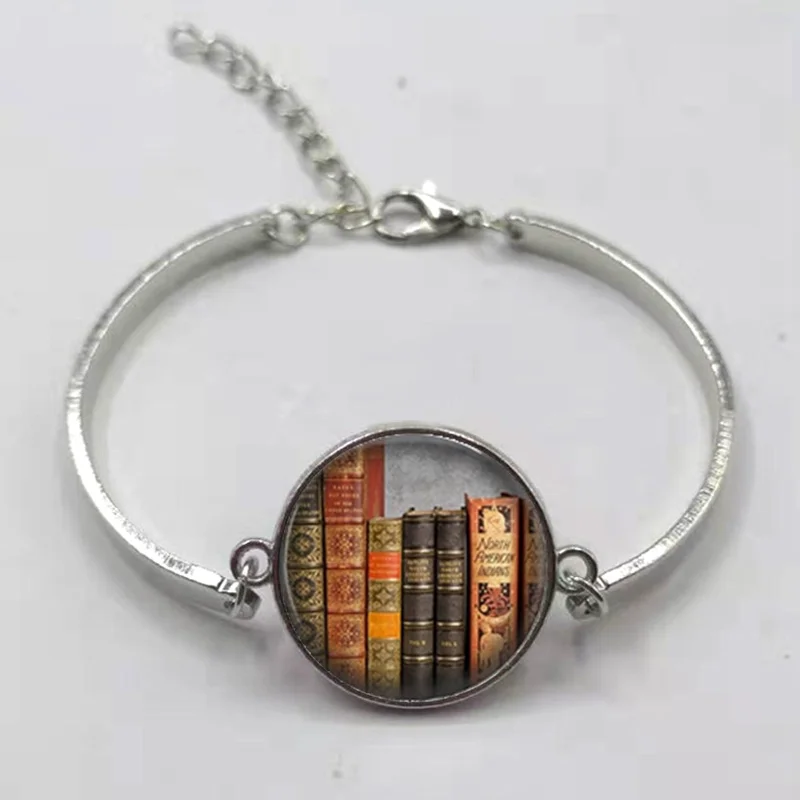 Новые ностальгические книги браслет с фото пара ювелирных изделий библиотекарь