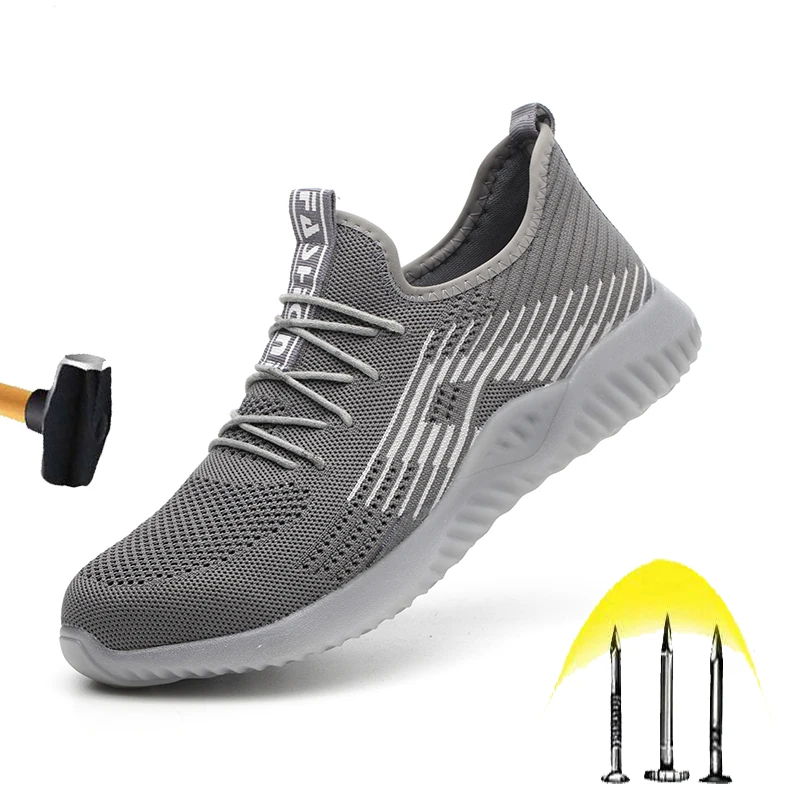 Новинка 2020 дышащая защитная обувь Мужская Летняя со стальным носком