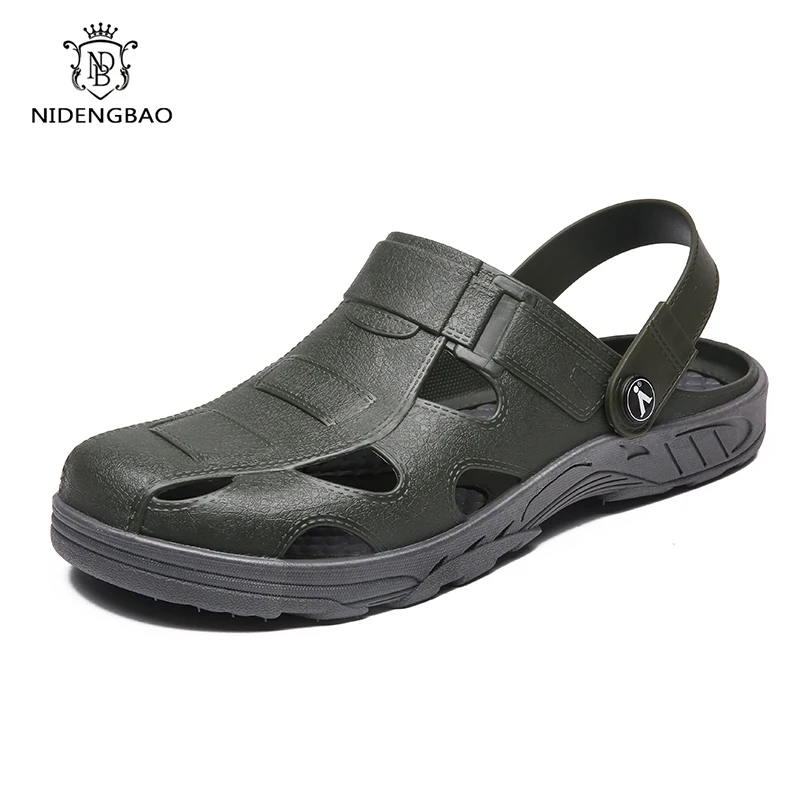 Летняя пляжная обувь для мужчин с отверстиями Дышащие мужские тапочки Удобная