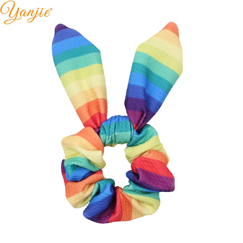 Эластичные резинки для волос с леопардовым/радужным принтом кролика Женская