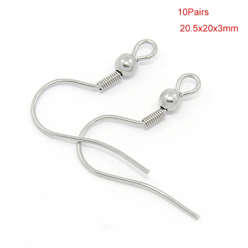 

20PCS(10Pairs) 20.5x20x3mm 316 Stainless Steel Earring Hooks for Jewelry Making and Earring Repair