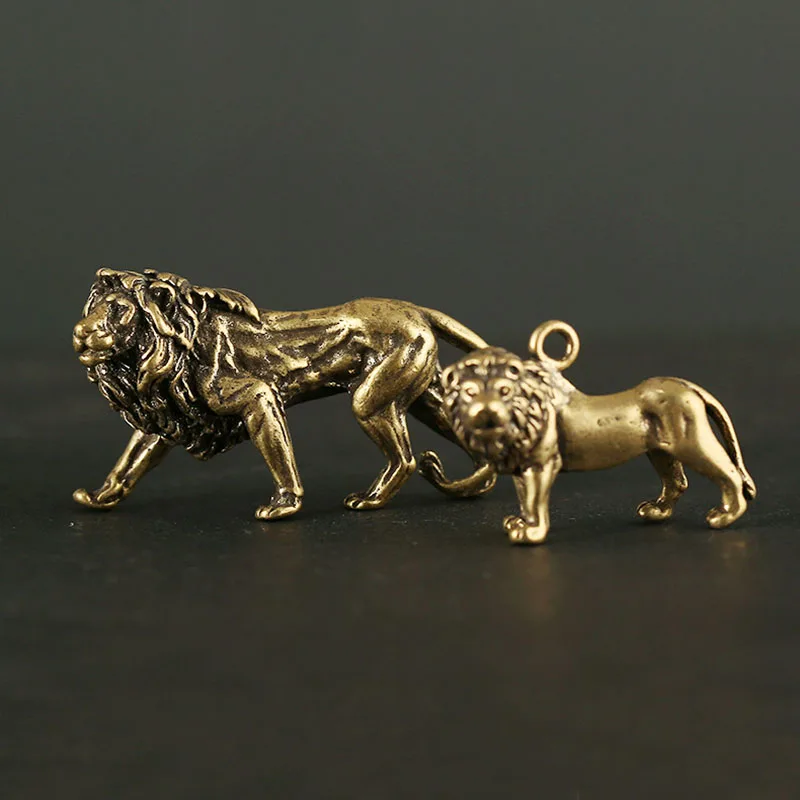 Винтажное Латунное украшение в виде большого льва статуя короля медные
