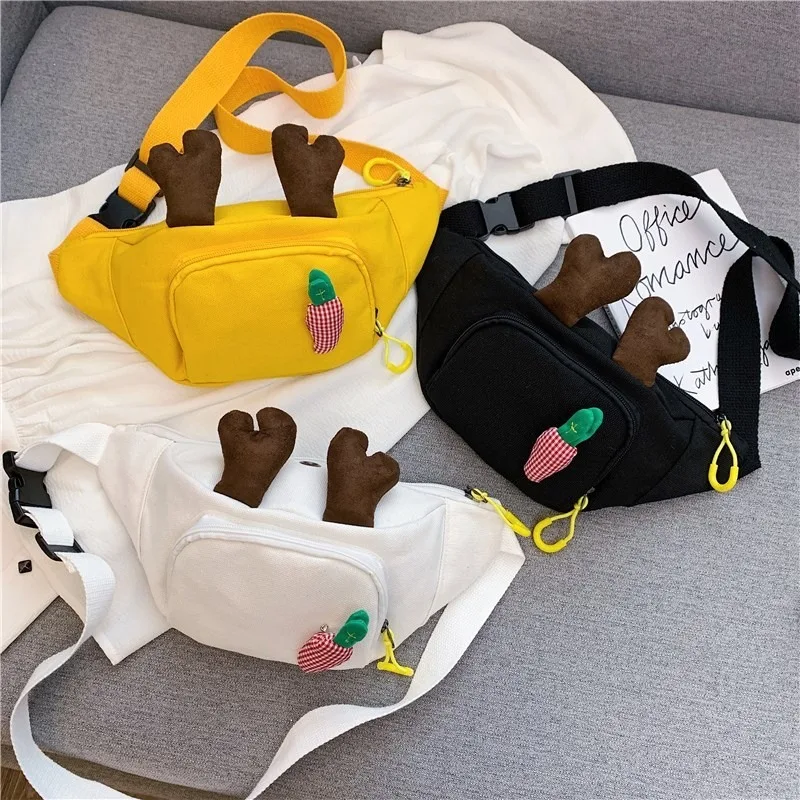 Новинка 2019 Женская поясная сумка креативная Милая холщовая спортивная для