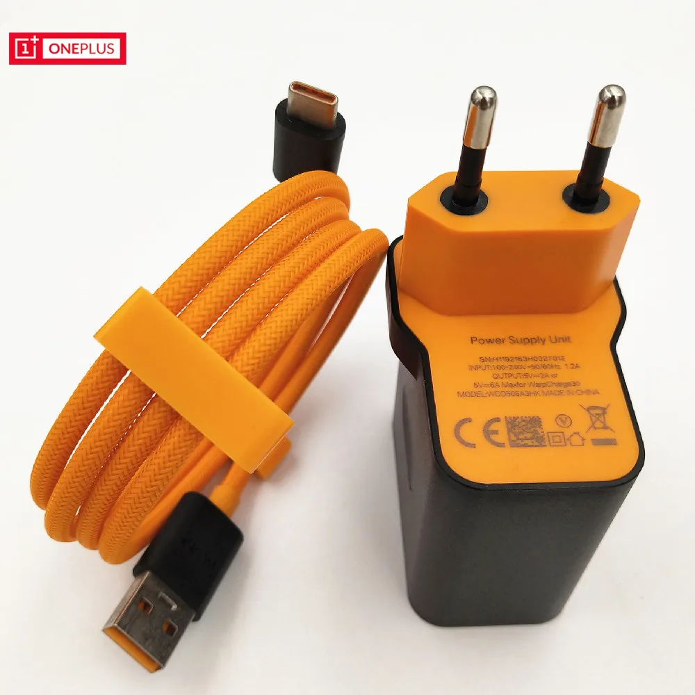 Зарядное устройство Oneplus 7T Mclaren Warp Charger 30 Вт адаптер питания с USB Type-C и кабелем 100 см