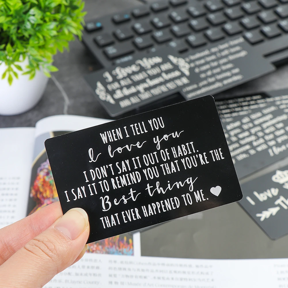 10 видов стилей Love Note для подарка бойфренда с гравировкой кошелек вставка карта