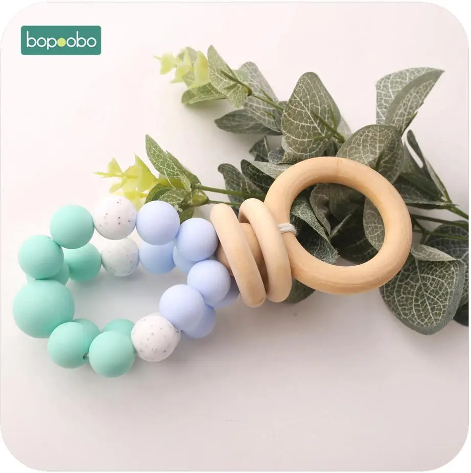 Type-3 Детские игрушки bopobo, 1 шт., Прорезыватель для зубов из пищевого силикона с бусинами, погремушка для кормления, Детские Прорезыватели для зубов, игры в спортзал, автомобиль, прорезыватели, игрушки Монтессори - Цвет: Type-3