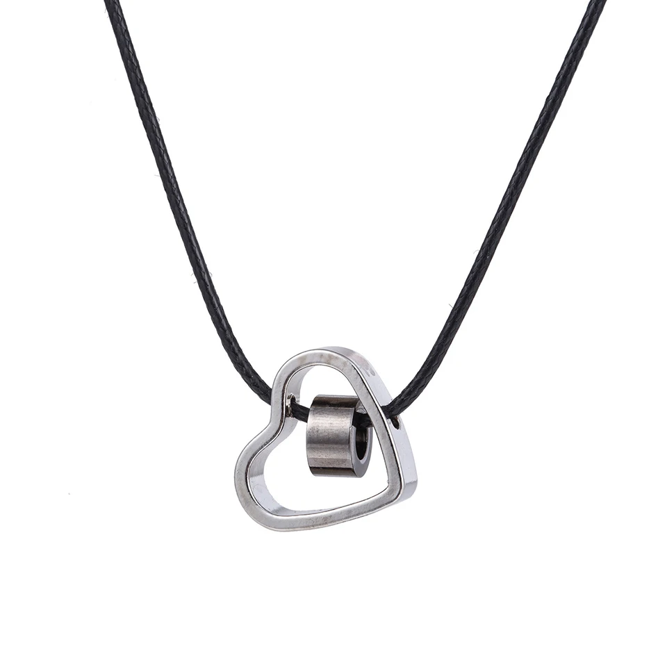 Love Heart Мужское ожерелье с двумя петлями в форме сердца, хип-хоп Рок уличная культура, титановая Подвеска из нержавеющей стали, модное мужское ювелирное изделие - Окраска металла: Love Heart