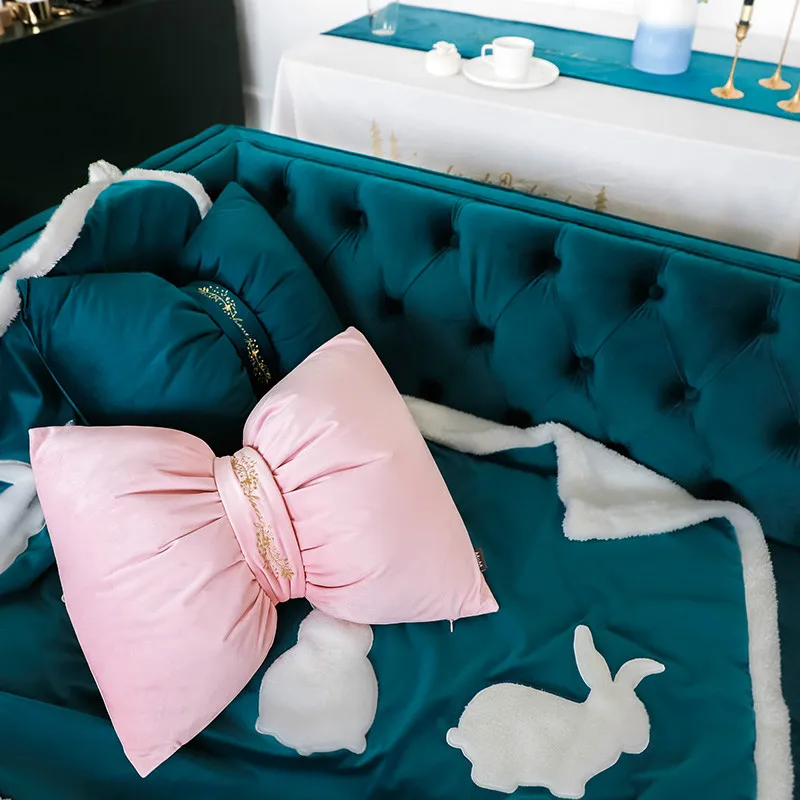 Нордическая INS ветрозащитная Подушка cillink с бантом бархатная Женская подушка в