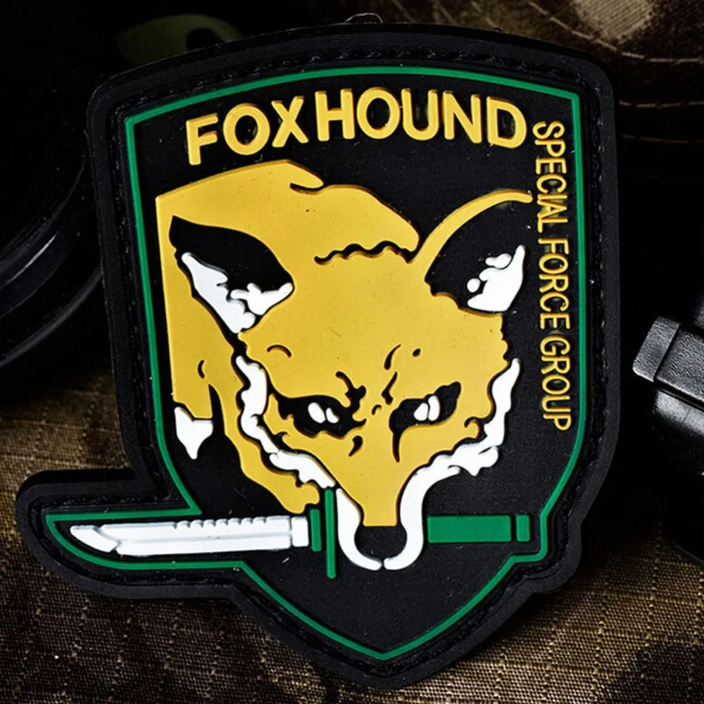 Fox 7.5 x 7cm Morale Patches No Knife No Life SKULL PVC 3D Military Tactical Patch badge applique EMBLEM - Цвет: Fox 7.5 x 7cm