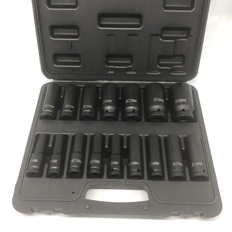 16pcs Extended Explosion Proof Pneumatic Socket Sets Car Repairing Tool Kit Auto Repail Tools With Storage Box Set |