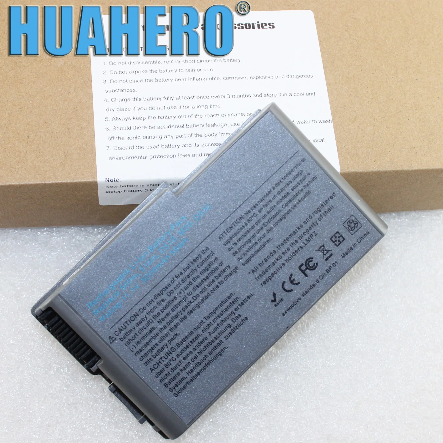 Батарея HUAHERO для Dell Latitude D520 D500 D600 D610 D530 D505 D510 Inspiron 500m 510m 600m C1295 312 0090 451 10133 9X821