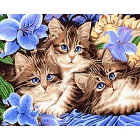 ruopoty cats animals diy digital painting by numbers modern wall art handpainted oil painting unique gift diy frame 40x50cm