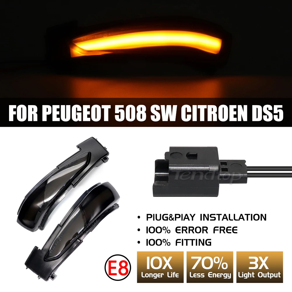 

12V Turn Repeater Mirror Light Rearview Indicator Signal Lamp For Citroen DS5 C4 Grand Picasso II For Peugeot 508 SW 2010 -2017