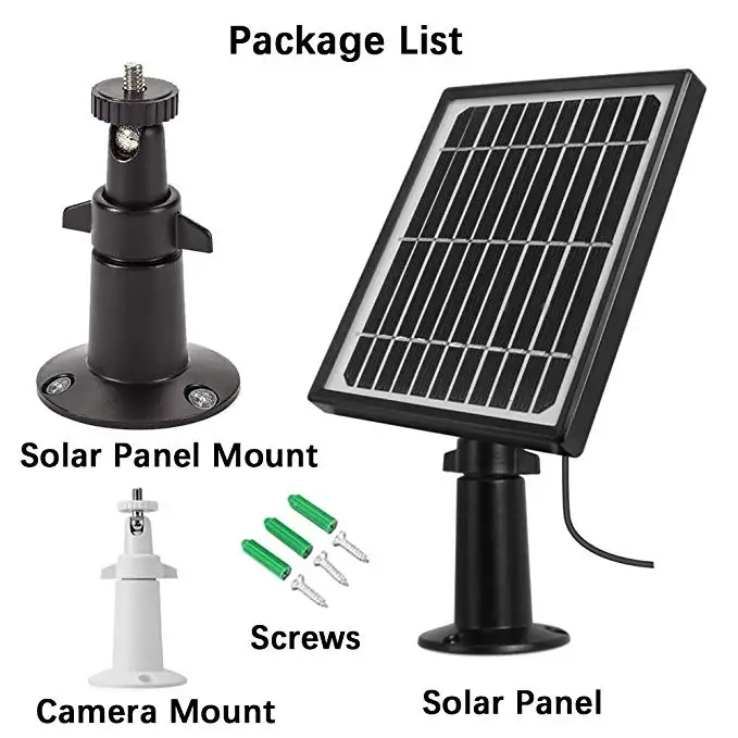 

Solar Panel for Rechargeable Battery Powered IP Security WiFi Camera