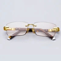 luxury rimless glass sunglasses man natural crystal stone lens acetate glasses frame vintage sun glasses woman top quality