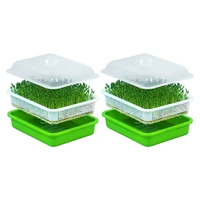 hot 2x seed sprouter tray with lid bpa free bean sprout grower sprouting seeds tray dirt free way and big capacity