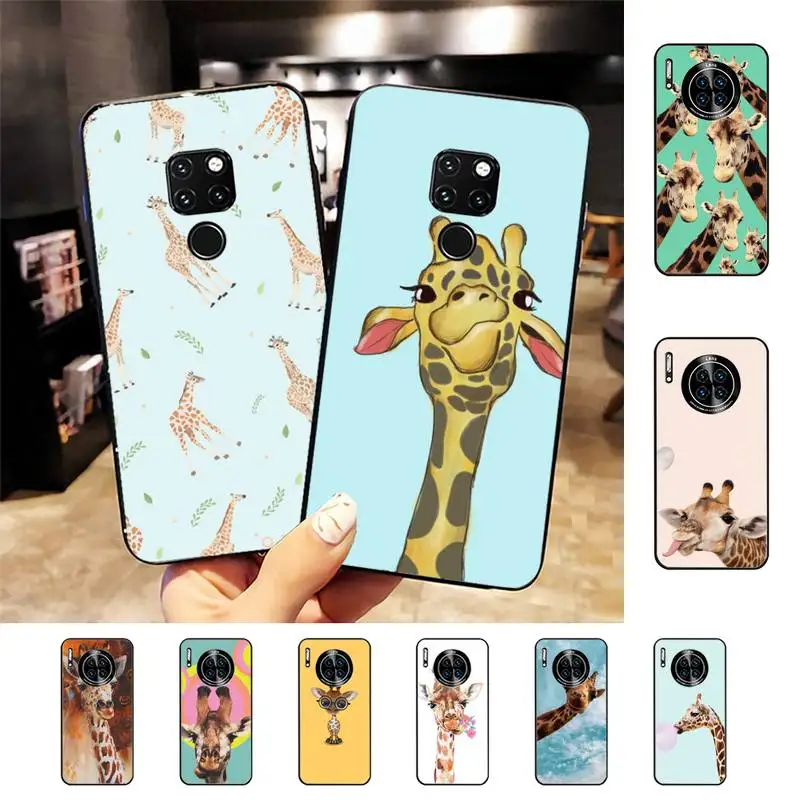 

Cute Cartoon Giraffe Animal Phone Case For Huawei Nova 3I 3E mate 20lite 20Pro 10lite Luxury funda case