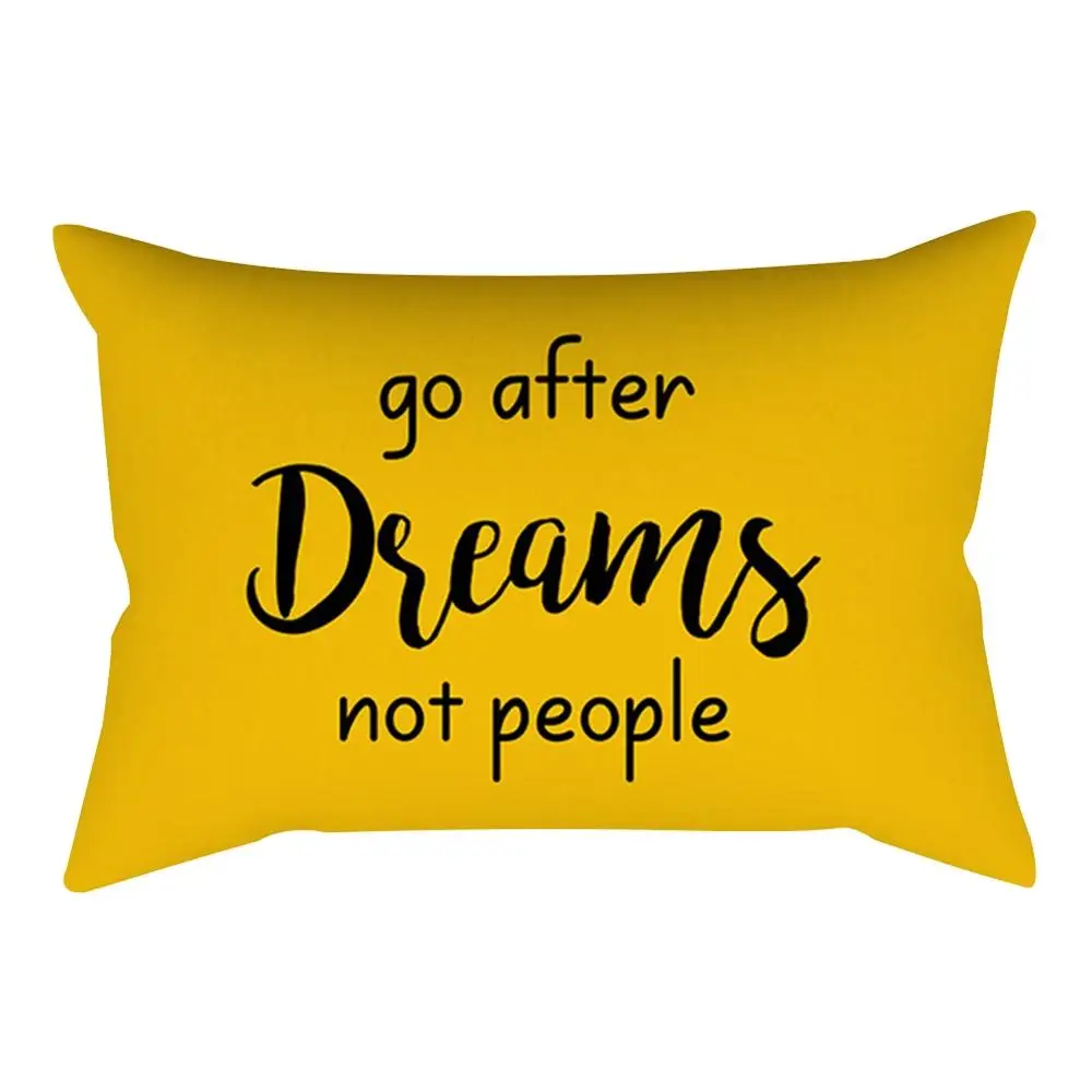 

2021 Rectangle Yellow Pillow Case Sofa Car Waist Throw Cushion Cover Home Decor Gifts