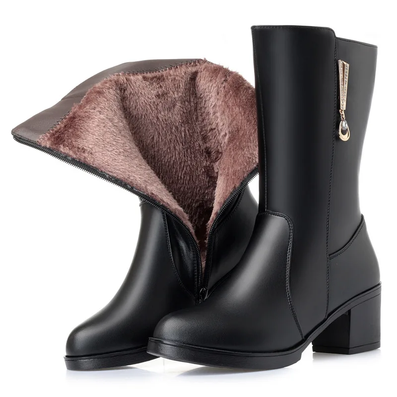 Fujin/шерстяные женские теплые зимние сапоги на платформе Теплая обувь меху