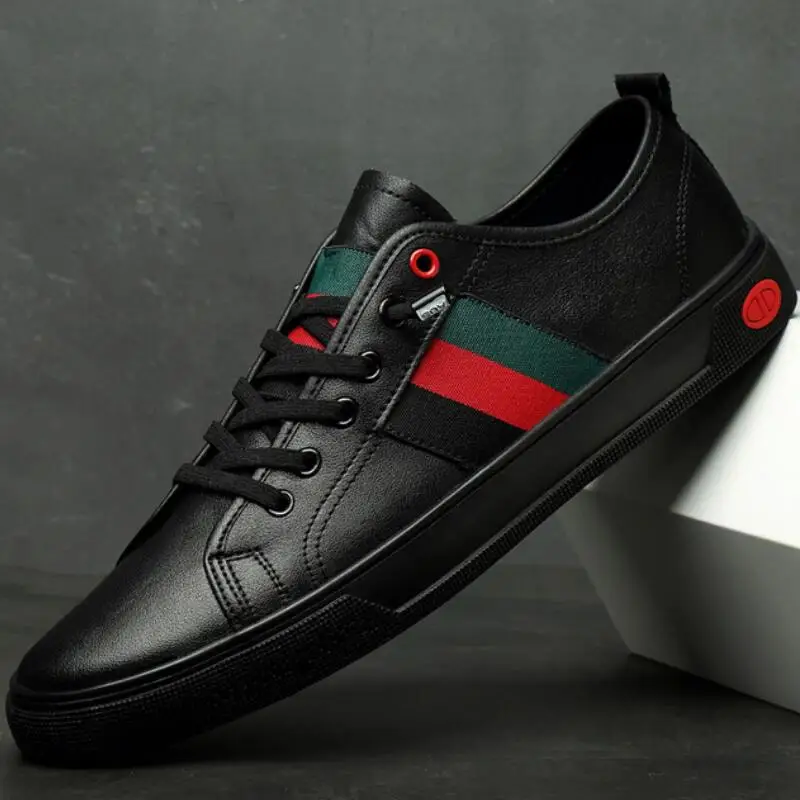 

Men's Casual Shoes Men Genuine Leather Lightweight Breathable Flats Shoes Luxury Brand Men's Outdoor Walking Sneakers A57