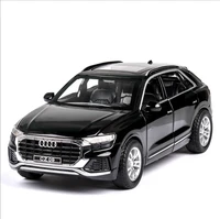 1 32 audi q8 simulation alloy childrens toy car model with sound and light 6 door opening childrens birthday gift black