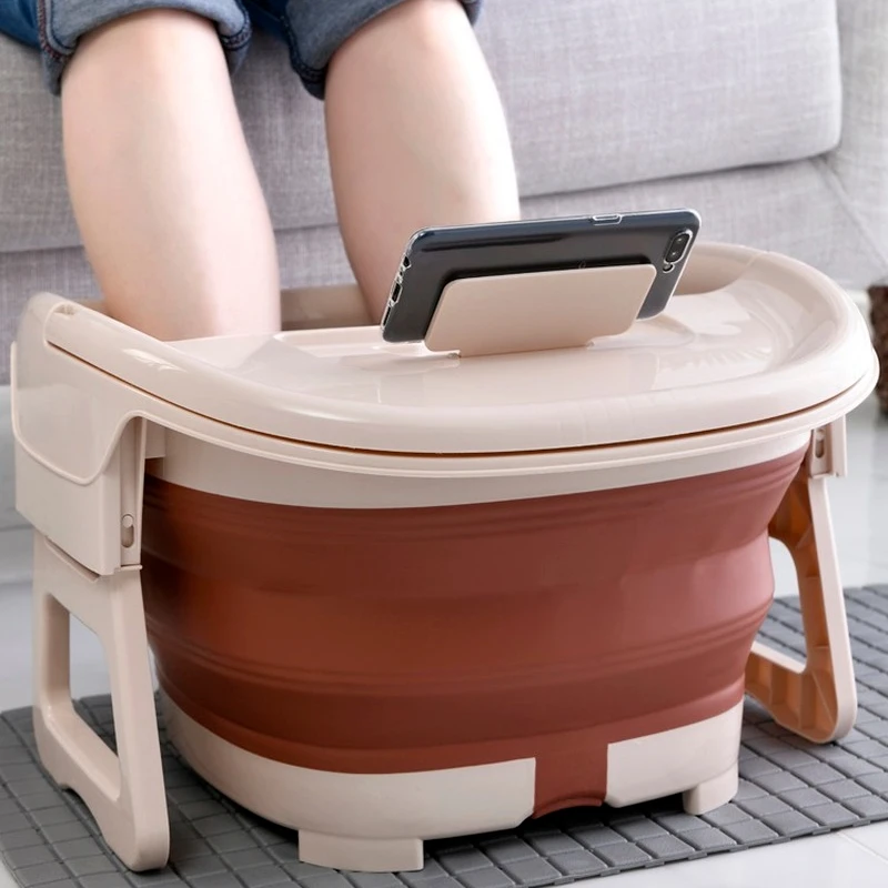 

New Arrivals Collapsible Plastic Foot Bath Spa Pedicure Bubble Foot Barrel Foot Soaking Home Sauna Hot Tub Pedicure Bath