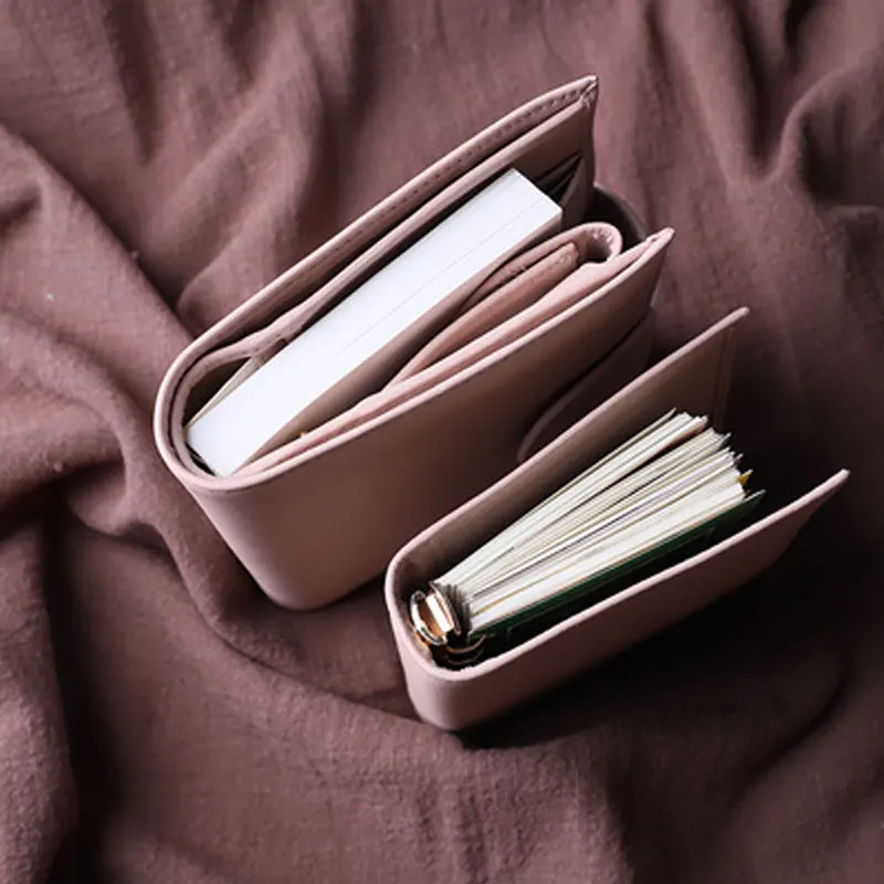 

Yiwi PINK Genuine Leather Cover A7 Size Notebook Cover Diary Planner Journal Stationery Agenda Organizer with Big Pocket