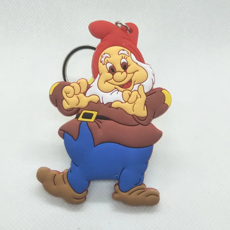 1 Аниме Белоснежка брелок ведьма королева Dopey застенчивый Sneezy Grumpy Sleepy милый забавный мультфильм ПВХ брелок кулон ювелирные изделия подарок - Цвет: 1