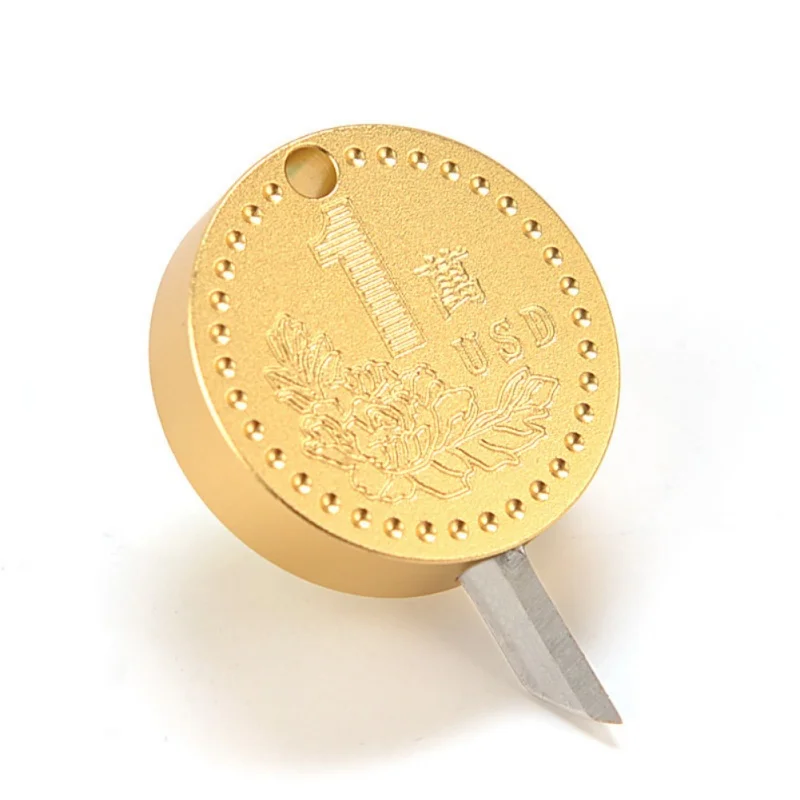 

New coin shape multifunctional stainless steel outdoor small cutting knife tool portable keychain