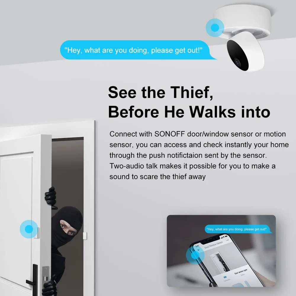 Беспроводная IP-камера SONOFF 1080P HD с поддержкой Wi-Fi