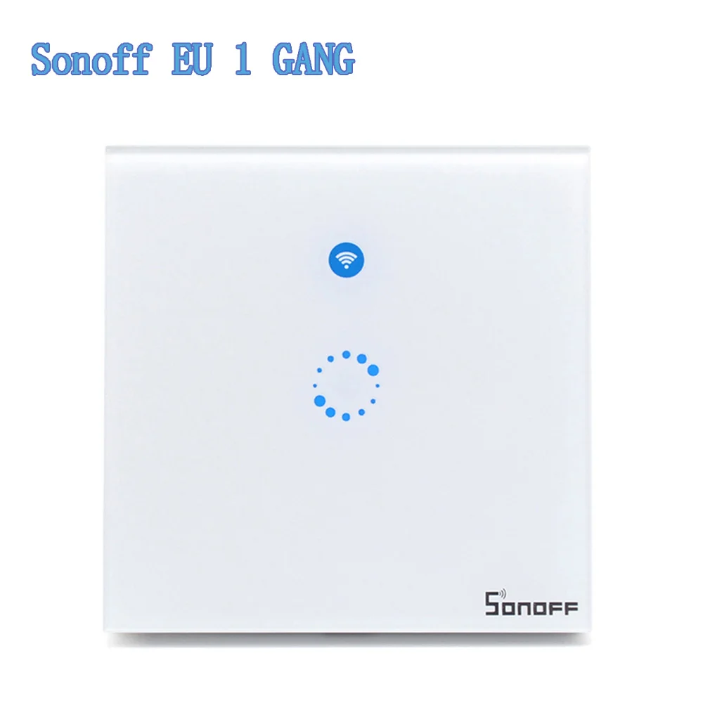 Интеллектуальный выключатель света Sonoff T1 EU/UK/US Smart Wi-Fi настенный сенсорный светильник сенсорный выключатель 1/2/3 Gang Touch/Wifi/RF/приложение пульт Умный домашний контроллер работы с Alexa - Цвет: EU 1 GANG RF433