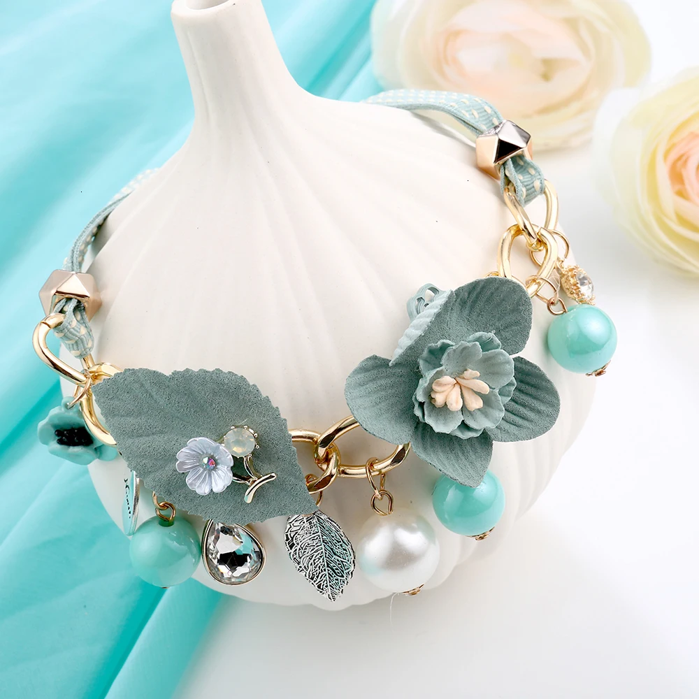 Цветочные массивные ожерелья для женщин Collier Femme колье из искусственного жемчуга Neklaces& кулоны Модные ювелирные изделия воротник подарки