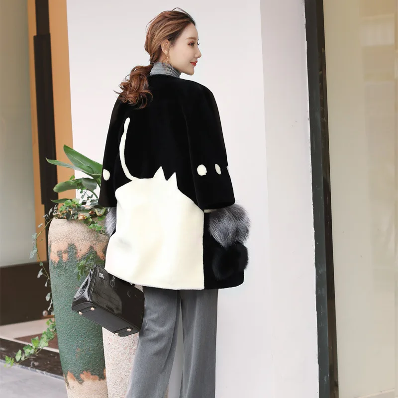 Женское пальто с натуральным мехом 2020 зимняя теплая шерстяная куртка Женская