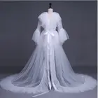Женское длинное однотонное белое кружевное платье с оборками спереди и разрезом, 4 цвета