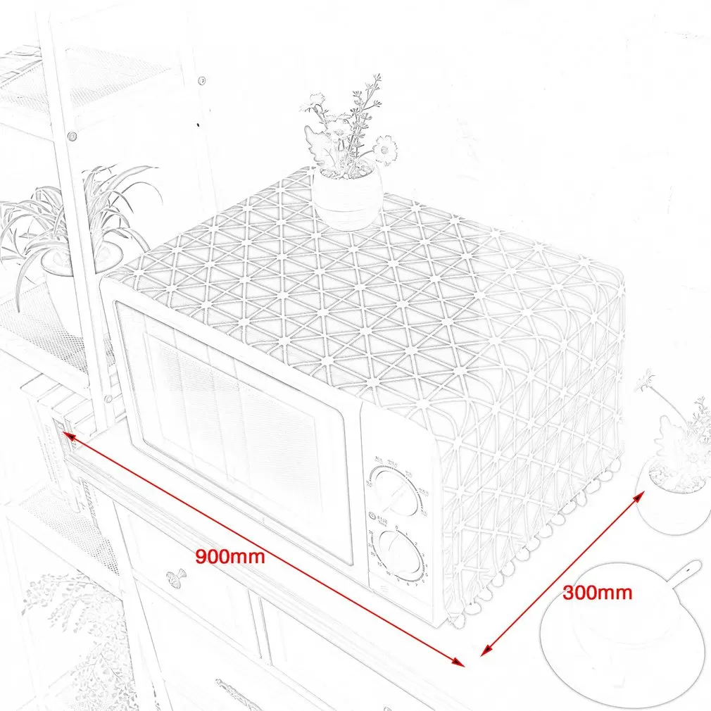 Льняной чехол в современном стиле пылезащитный для микроволновой печи бленда