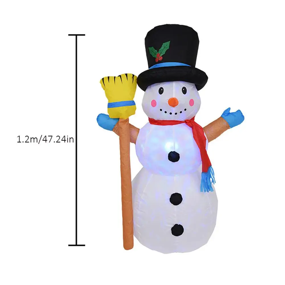 

1.2M Inflatable Christmas Snowman Doll With Light Cute Xmas Snowman Ornament For Courtyard Home Decoration Christmas Party Decor