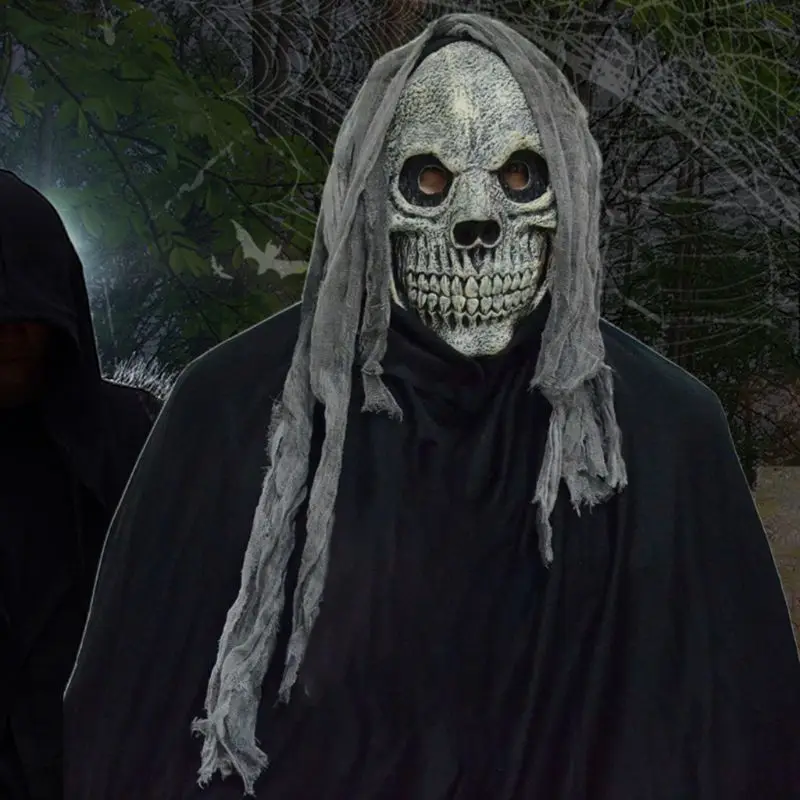 

Halloween Realistic Look Skull Skeleton Scary Mask Ghost Full Face Cosplay Party Horror Costume for Adult Carnival Props