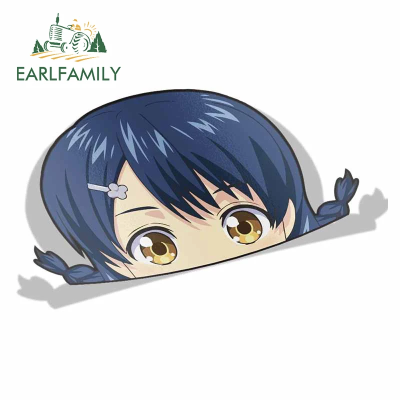 EARLFAMILY 13cm x 7.9cm Car Sticker for Food Wars Megumi Tadokoro Peeker Peek Anime Vinyl Transfer Stickers JDM Styling | Автомобили и