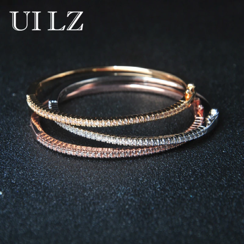 Красивые браслеты из белого розового золота с фианитами модные ювелирные