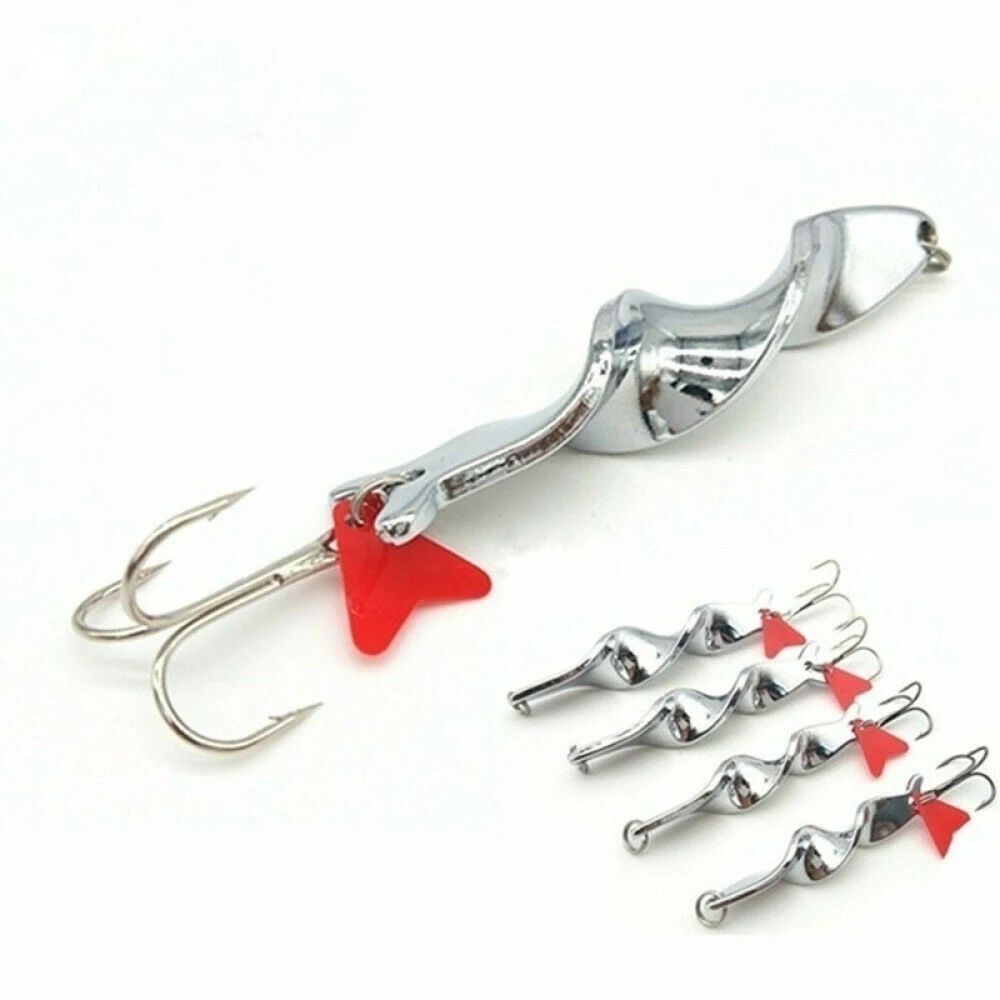 

5PCS Rotating Metal Spinner Spoon Fishing Lure Treble Hook Tackle Professional Hard Bait 10g 14g 21g 28g