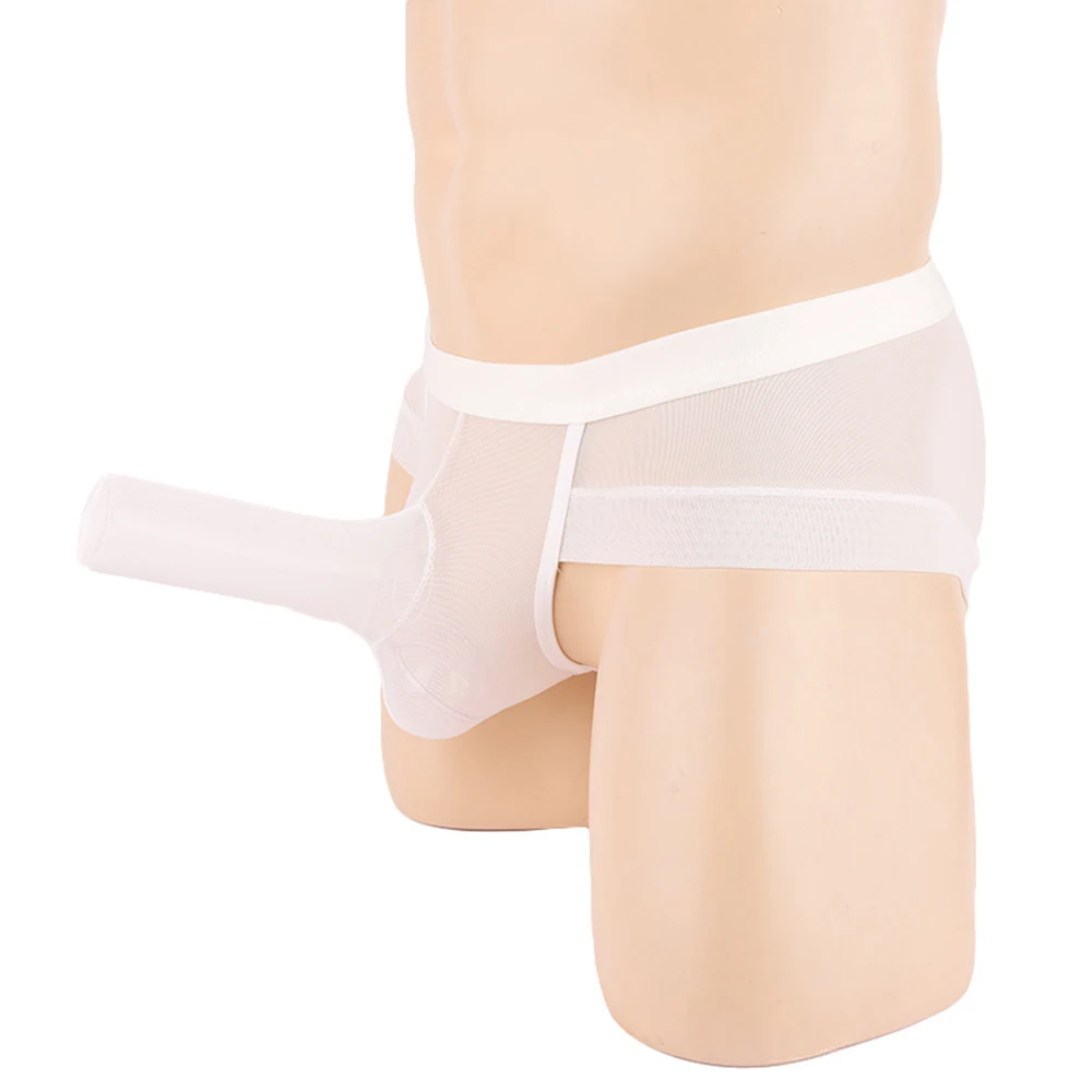 Men's Sexy Low Rise Briefs See Through Penis Pouch Sheath Elephant Trunk Breathable Mesh Underpants Lingerie Men Erotic Panties |