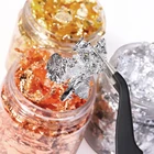 5g искусственная Золотая Серебряная медная фольга блестки для рукоделия листья хлопья листы объемная фольга бумага для золочения Сделай Сам декор для дизайна ногтей