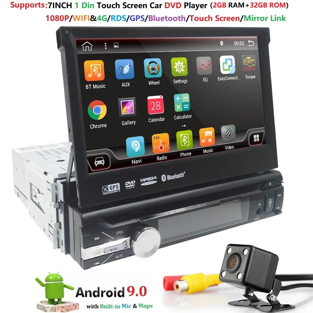 Android 9 0 HD 1024*600 автомобильный dvd плеер радио для универсального автомобильного