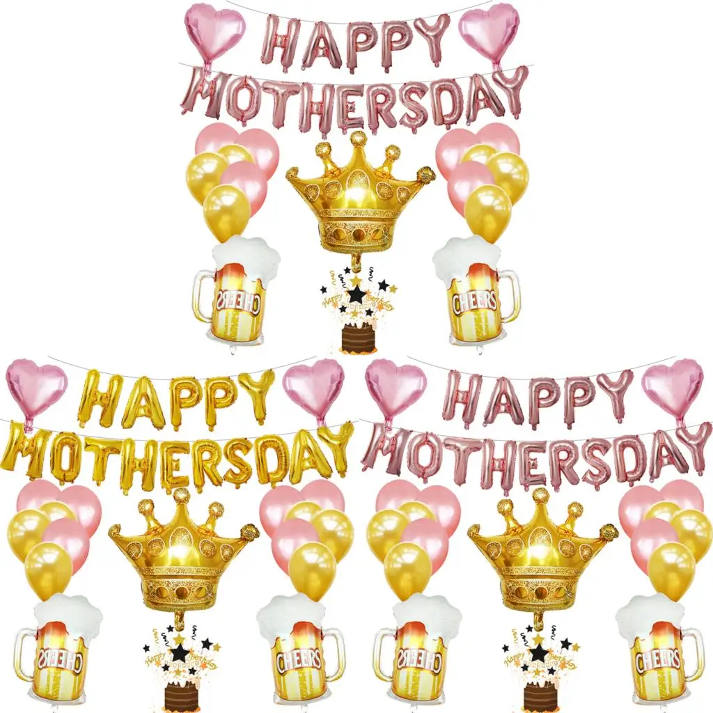 

New Happy Mother's Day Letter Foil Balloon Anniversary Event Party Decor Supplies Thanksgiving Mother's Day Balloon Decoration