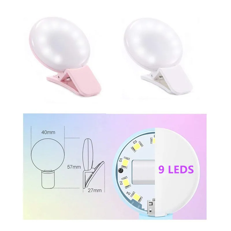 Светильник ная кольцевая лампа для селфи портативная Кольцевая вспышка USB