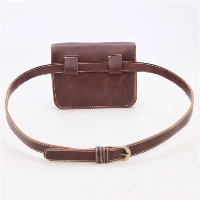 

Ladies Casual Waist Belt Bags Black Money Wallet Phone Bag Women Vintage Waist Pack PU Leather Soft Flap Waist Bags for Women