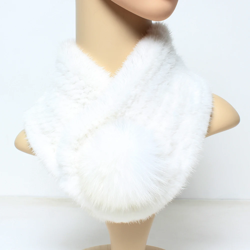 Шарфы женские зимние из 100% натурального меха норки 62 х13 см |