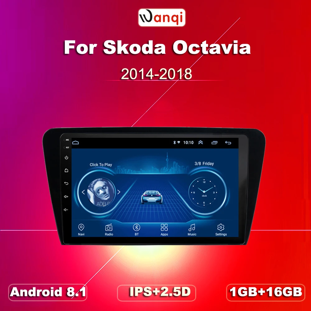 Автомобильная Мультимедийная система для skoda octavia 10 1 2014 2018 дюйма android 8 full touch dvd